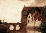 HEYDEN, Jan van der View of a Bridge oil painting artist